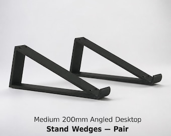 Cuñas angulares de 200 mm para soportes de sintetizador, par de elevadores universales para cajas de ritmos y controladores MIDI, fabricados en el Reino Unido.