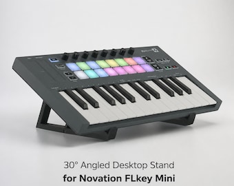 Soporte Novation FLkey Mini, elevador para teclado MIDI FLkey Mini de 25 y 30 grados, soporte para controlador DAW FL Studio, fabricado en el Reino Unido.