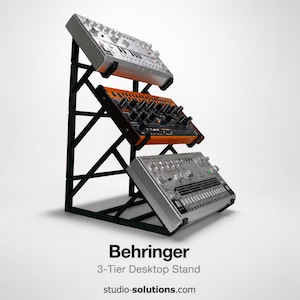 Behringer 3 Tier Stand | Crave TD-3 Edge Rack | Triple Synth Stand | Desktop Synth Rack | DAWless Setup Stand