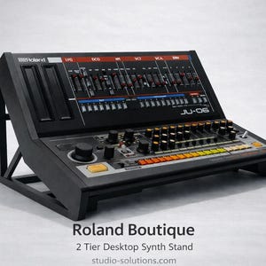 Roland Boutique 2 Tier Synth Stand | Desktop Rack Mount Holder (Matte Black)