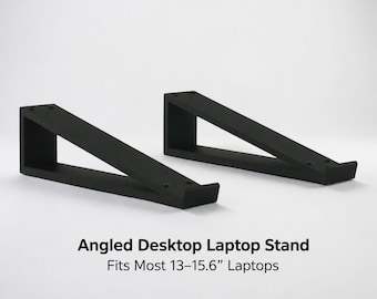 Supporto inclinato di grandi dimensioni per laptop, rialzo per computer da 13-15,6 pollici, cunei per sintetizzatori, controller e apparecchiature da studio, prodotto nel Regno Unito.