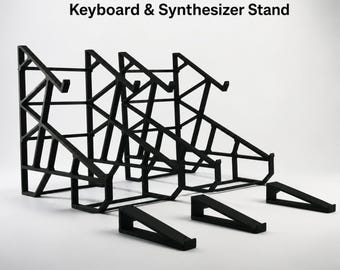 Extra Large Three Tier Keyboard Stand, Modular Desktop Synth Stand, Heavy Duty Synthesizer Rack, Studio Equipment Organiser