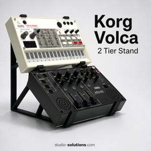 Soporte doble Deluxe de 2 niveles Korg Volca para todos los sintetizadores Volca, samplers, baterías, etc.