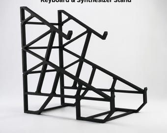 Soporte elevado de dos niveles para teclado, soporte grande de escritorio para sintetizador, estante resistente para sintetizador, elevador para estación de trabajo de estudio musical.