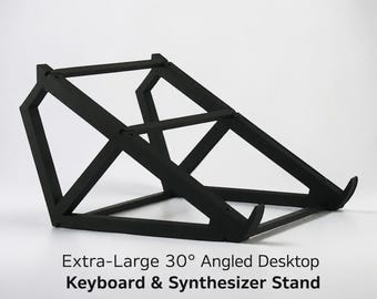 Soporte extragrande para teclado / sintetizador / controlador MIDI / Fabricado en el Reino Unido / Soporte de escritorio con ángulo de 30 grados