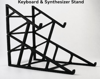 Soporte grande de dos niveles para teclado, soporte de escritorio resistente para sintetizador, rack de perfil bajo para sintetizador, elevador para equipos de estudio.