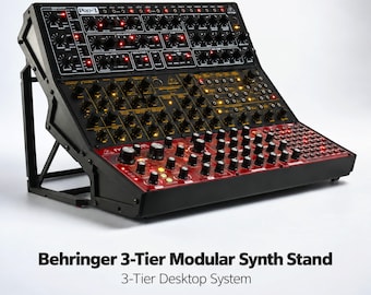 Behringer 3 Tier Synth Stand, Modular Synthesizer Rack, Desktop Synth Organiser, Music Studio Equipment Stand
