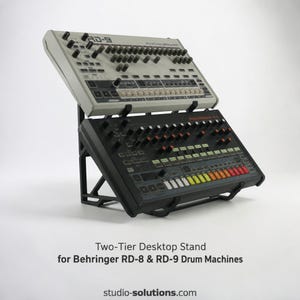 2 Tier Behringer RD-8 RD-9 Drum Machine Fitted Raised Desktop Music Studio Stand