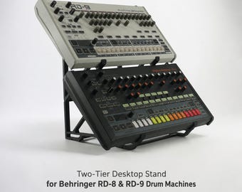 2 Tier Behringer RD-8 RD-9 Drum Machine Fitted Raised Desktop Music Studio Stand