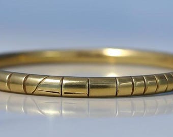 Handmade Solid Brass Bangle, Minimalist Boho Bracelet