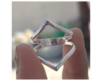 Geometric Silver Ring | Modern Stackable Statement Ring | Minimalist Handmade Jewelry