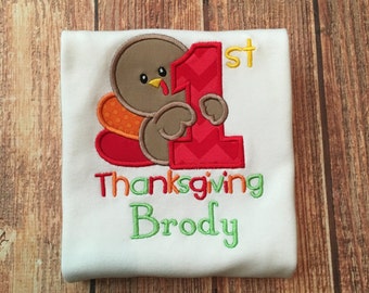 Baby Turkey Applique Romper