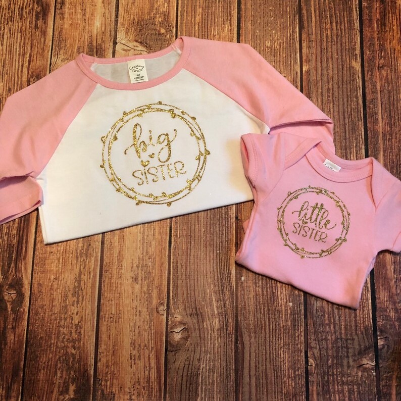 Little Sister Big Sister set Gold and Pink.