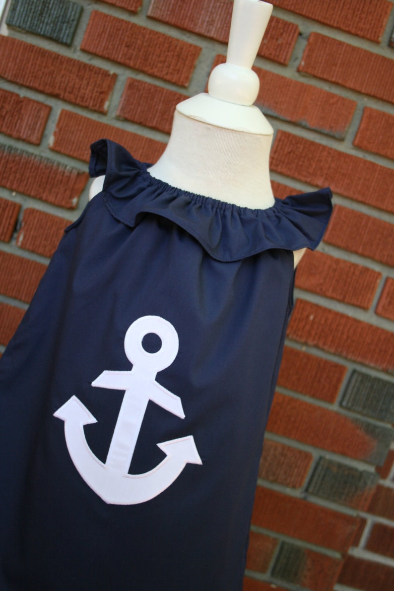 Sweet little Girl's Anchor Dress. Size 5 image 3