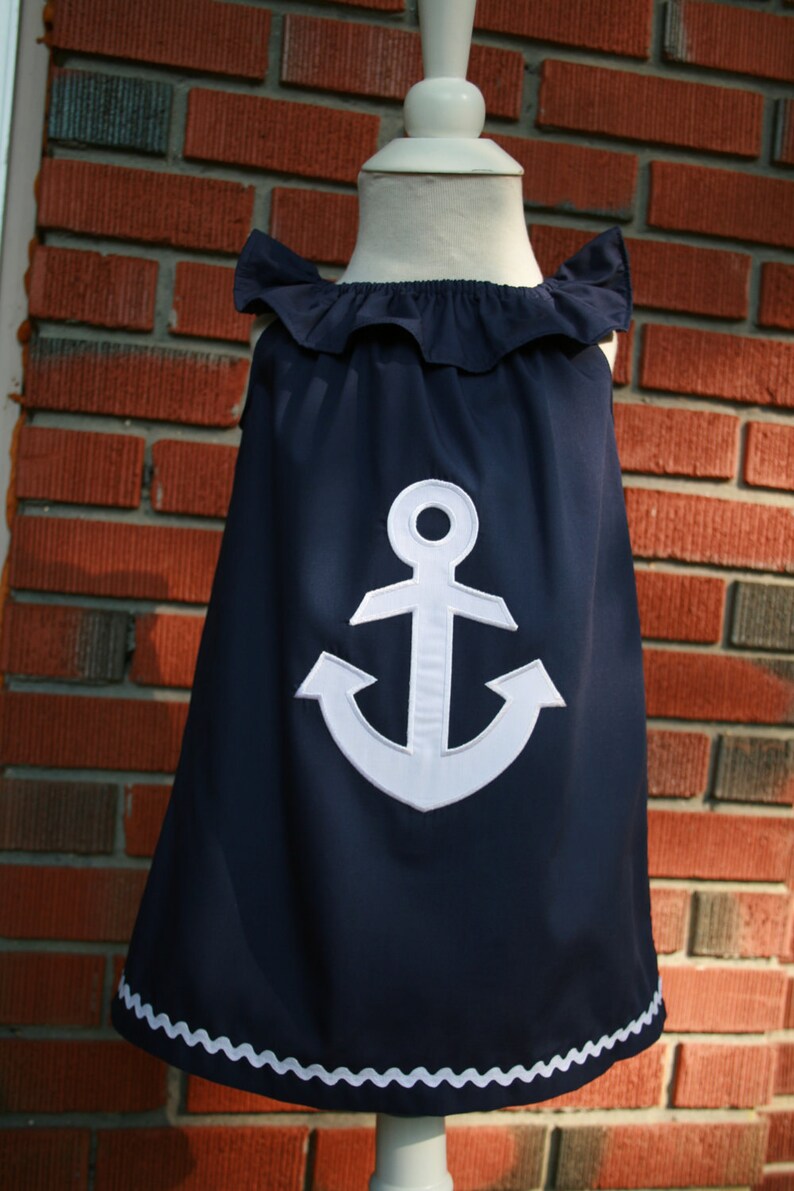 Sweet little Girl's Anchor Dress. Size 5 image 1