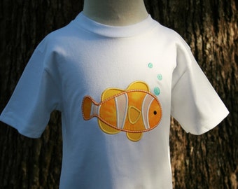 Cute Little Boy's or Girl's Applique Fish shirt. Size 3T.