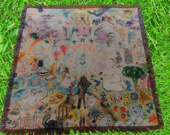 SOLD Bladee 333 Album Cover Woven Blanket | Tapestry Throw Rug for Rap Fans | Custom Wall Hanging Unique Room Decor