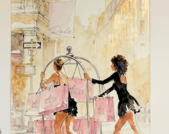 Luxus Fashion Wall Art | Schick Einkaufs Illustration Druck | Designer Fashion Poster | High-End-Redaktioneller digitaler Download
