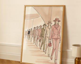Arte mural de pasarela de moda / Póster de moda de lujo / Impresión de obra de diseñador elegante / Descarga digital de estilo editorial de alta gama