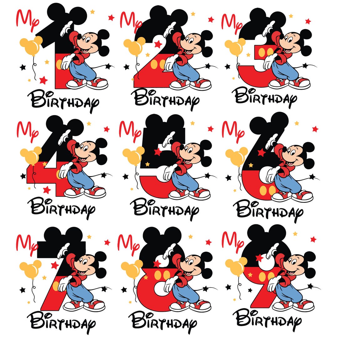 Number 5 Mickey Mickey Mouse Birthday Numbers PNG, Dancing Character Clipart (digital ...