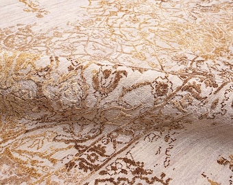 Persian Wool & Silk Hand-Knotted Area Rug – Timeless Elegance