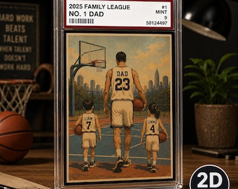 Personalized Basketball Dad Card Sign, Custom Family Portrait Plaque (Acrylic)