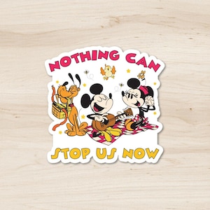 Retro Runaway Railway Mickey Minnie Pluto Chuuby Sticker, Nothing Can Stop Us Now Magnet, Disney Ride, Disneyland Trip Gift