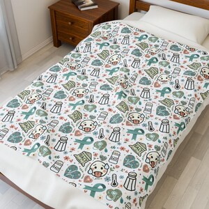The "Cottagecore Comfort" POTS/Dysautonomia Floral Print Velveteen Plush Blanket image 5