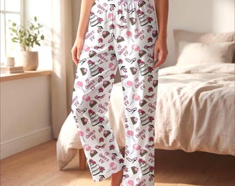 Mi Quince XV Pajama Pants | All Over Print, Doll, Heels, Cake, Balloons and Tiara