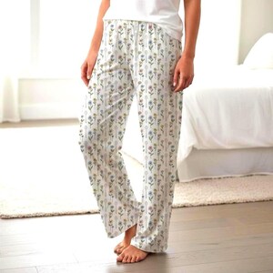 The "Spoonie Sanctuary" Pajama pants with Flowers & Spoons Print, Spoonie Gift