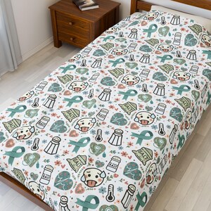 The "Cottagecore Comfort" POTS/Dysautonomia Floral Print Velveteen Plush Blanket image 6