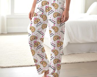 Pantalones de pijama para mujer con estampado de Pierogi Princess / Regalo para amantes de los pierogi