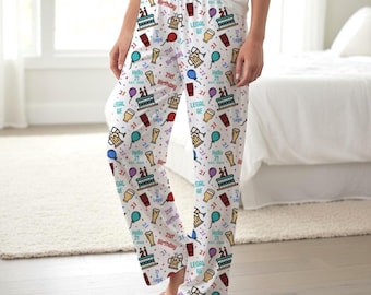 Legal AF 21st Birthday Pajama Pants | Cake, Balloons, Confetti, Red Solo Cups