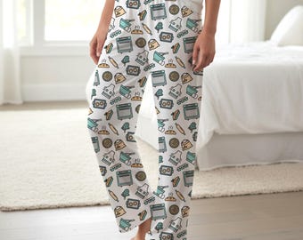 Pantalones de pijama con estampado de utensilios de repostería / Estampado de utensilios de cocina, regalo para panaderos