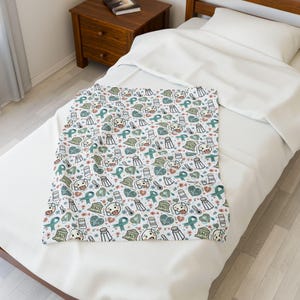 The "Cottagecore Comfort" POTS/Dysautonomia Floral Print Velveteen Plush Blanket image 4