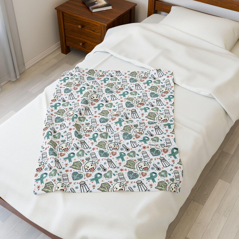 The "Cottagecore Comfort" POTS/Dysautonomia Floral Print Velveteen Plush Blanket image 4