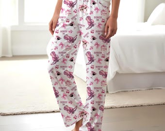 Howdy 30th Birthday pajamas, Cowgirl Boots & Cherries Women's Pajama Pants | 30th B-day Gift