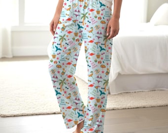 Girls Gone Cursing Palm Trees, Cocktails, Bikini, Tropical Print Pajama Pants | AOP, Girl's Trip