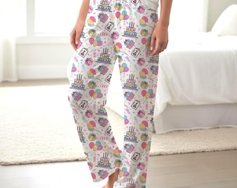 Birthday Cake and Balloons Pajama Pants | All-Over Print, Birthday Gift