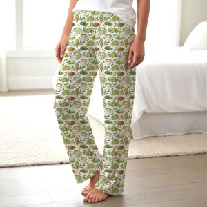 Matcha Pattern Women's Pajama Pants | Matcha Tea Dessert Lounge Wear, Matcha Lover's Gift