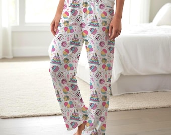 Birthday Cake and Balloons Pajama Pants | All-Over Print, Birthday Gift