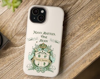 Funda para teléfono Chronic Warrior Shield para disautonomía y POTS en color turquesa / Funda resistente a impactos, regalo para personas con enfermedades crónicas