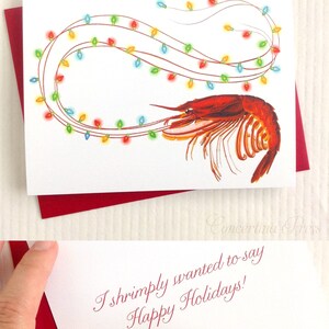 Beach Christmas Cards, Coastal Christmas Cards, Set of 10 2 Lobsters, 2 Fish, 2 Narwhals, 2 Shrimp, 2 Seahorses with envelopes, USA Made image 6