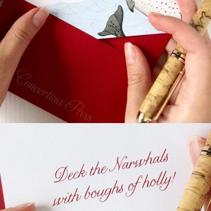 Seahorse Christmas Cards, Nautical Christmas Card, Beach Christmas Cards, Made in USA Set of 10 image 9