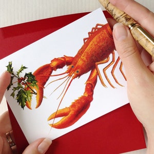 Lobster Christmas Card Set, Coastal Christmas Cards, Funny Christmas Cards, Made in the USA, Set of 10 image 10