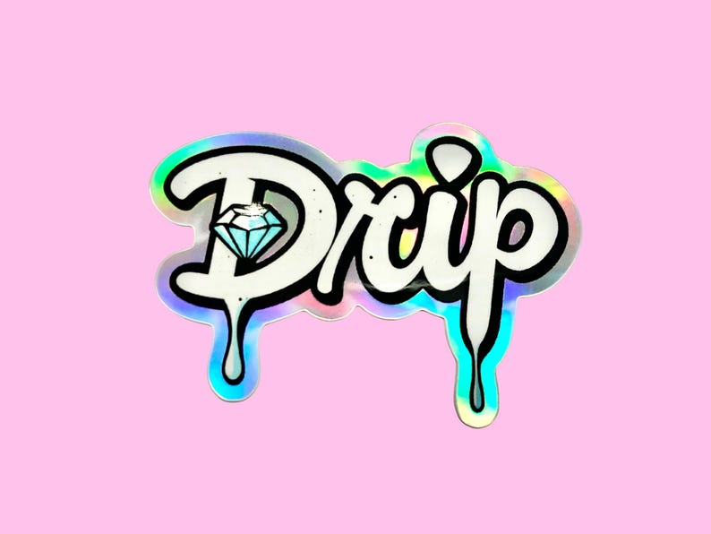 2” Holographic Drip Logo Sticker - Etsy