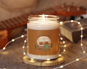 Cozy Window Sofa Illustration Candle | Scented Soy Candle, 9oz