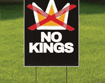 No Kings Printable Protest Sign - Black (Digital Download)