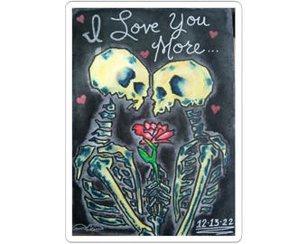 Romantisches Skelett Kiss-Cut Sticker