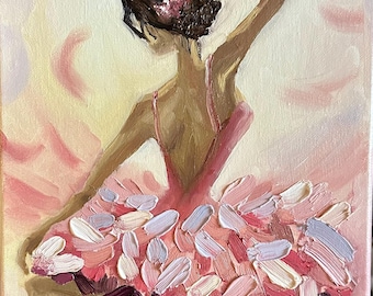 抽象的なバレリーナの絵画 オリジナルのバレリーナの壁アート 踊る